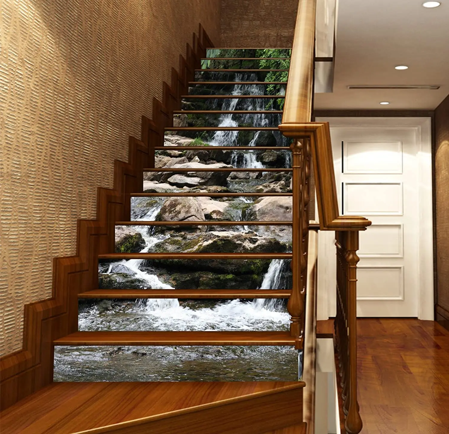 Custom stair risers photo mural decals  wall paper printing