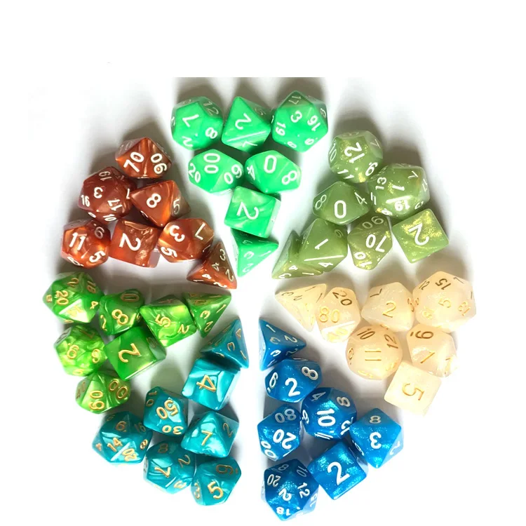 Factory Hot Sale Personalized Transparent Casino D&d Gaming Dice Acrylic Resin Polyhedral Dice Set