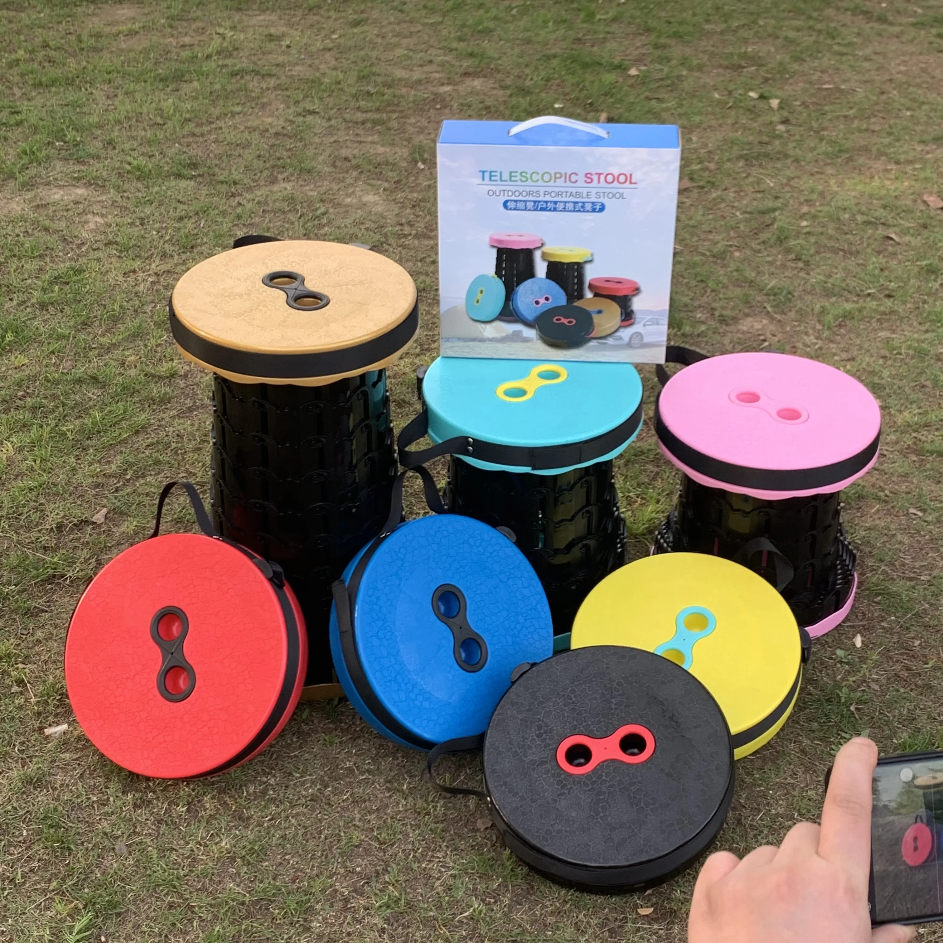 New Fashion plastic Retractable Folding Stool Outdoor Portable Camping Convenient rest