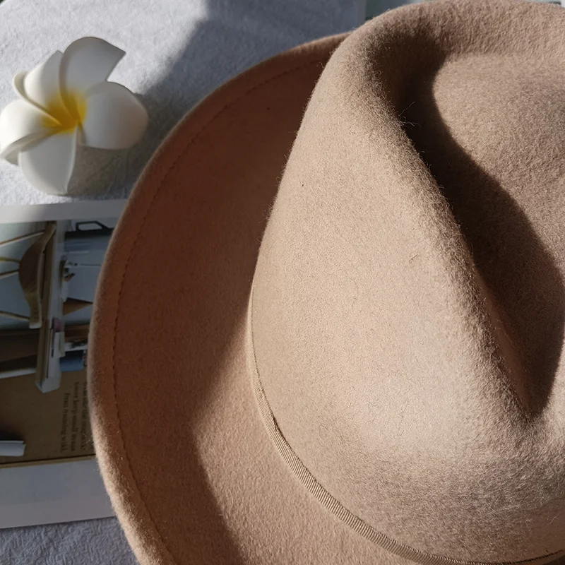 Fashion Design Teardrop Style Top 100% Australian Wool Felt Fedora Hat