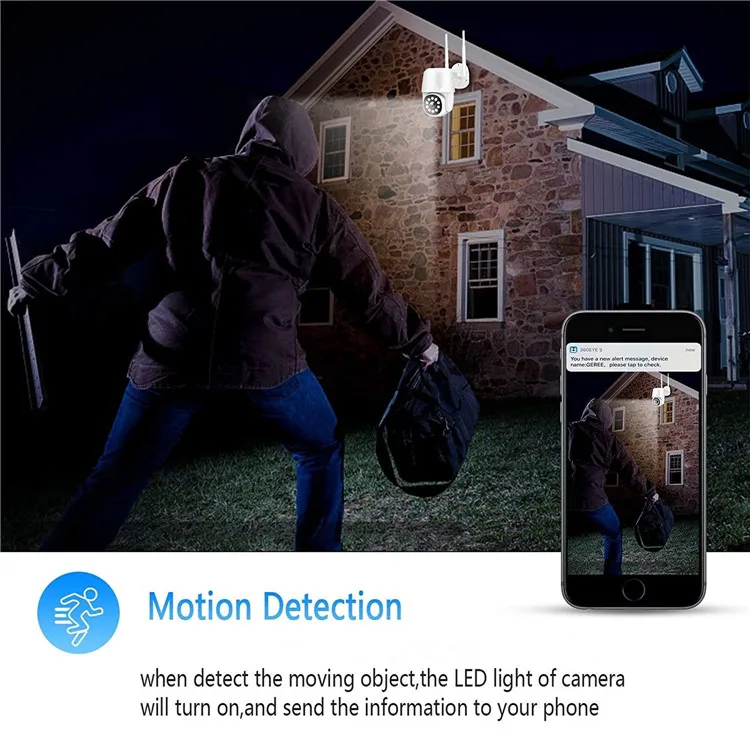 Waterproof IP66 APP PTZ Control Two Way Audio Human Motion Auto Tracking WiFi Wireless High Speed Dome Camera for Phone PC