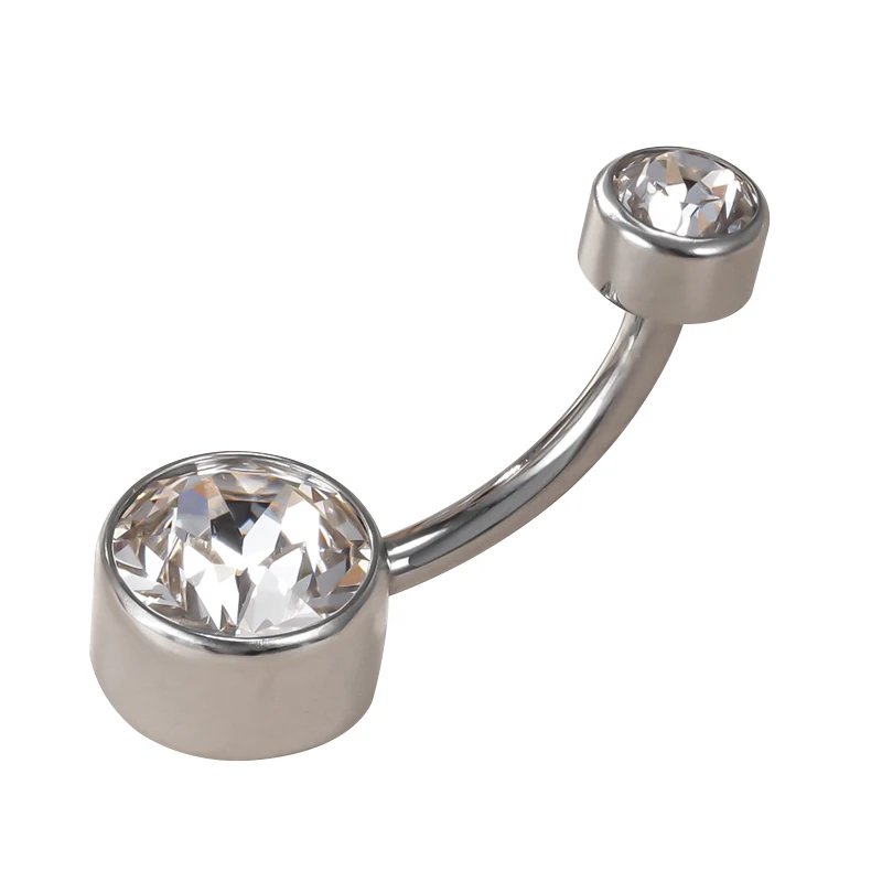 Wholesale ASTM F136 Titanium Hot High Quality Bezel Setting Opal Stone 14G Belly Button Navel Rings