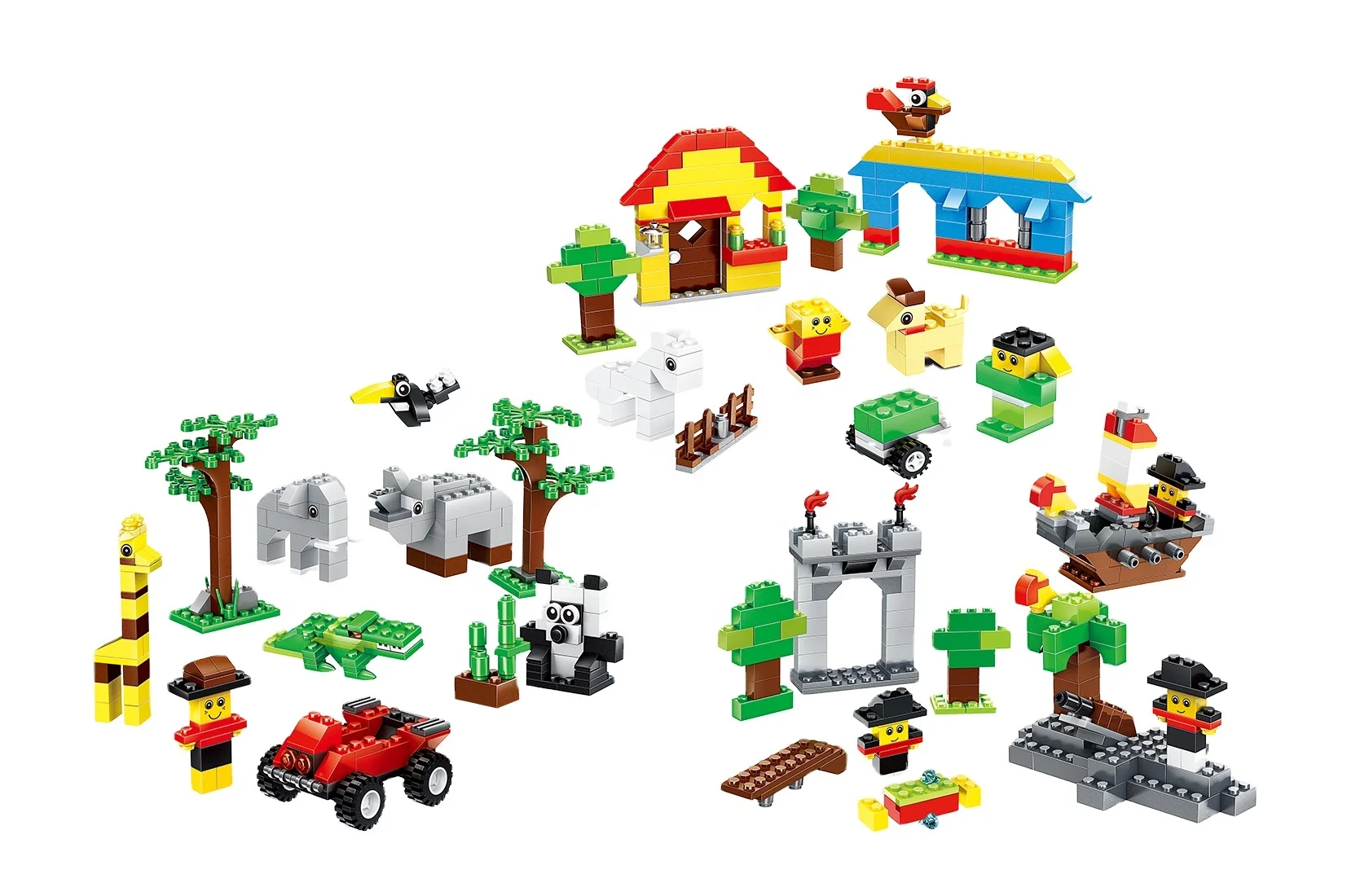 animal toy brick diy education for