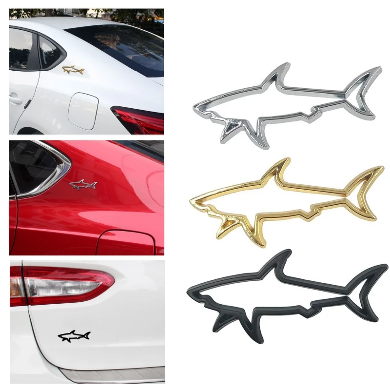 Индивидуальные креативные 3D полые автомобильные наклейки с изображением акулы и