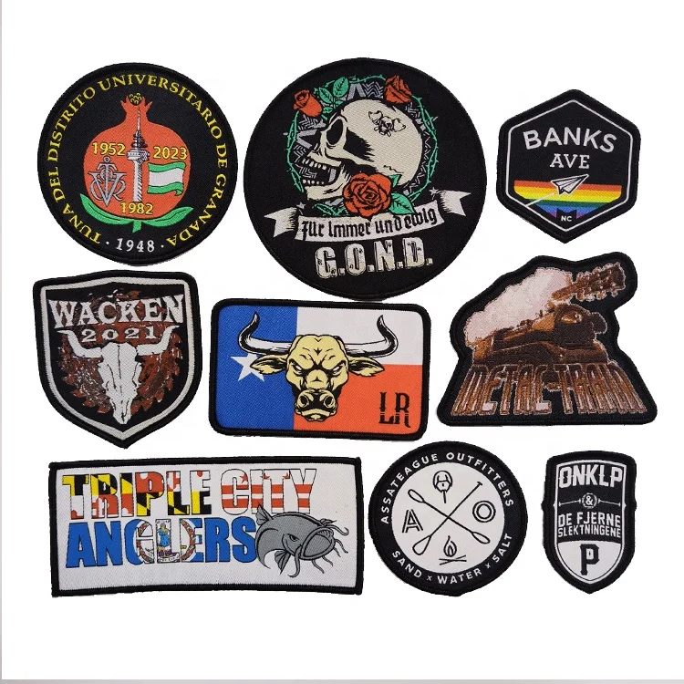 Custom Embroidery Woven Patch Hook And Loop Patch Velcroes Patches
