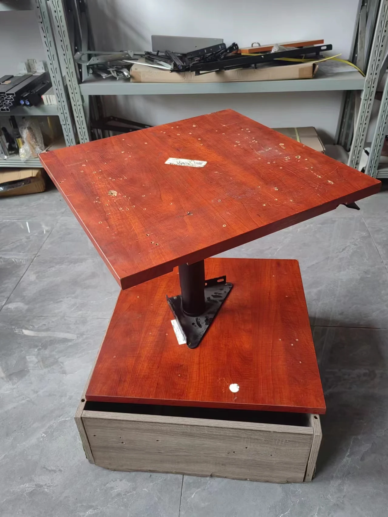 Black color height adjustable desk hardware with lock system column lift top coffee dining table mechanism