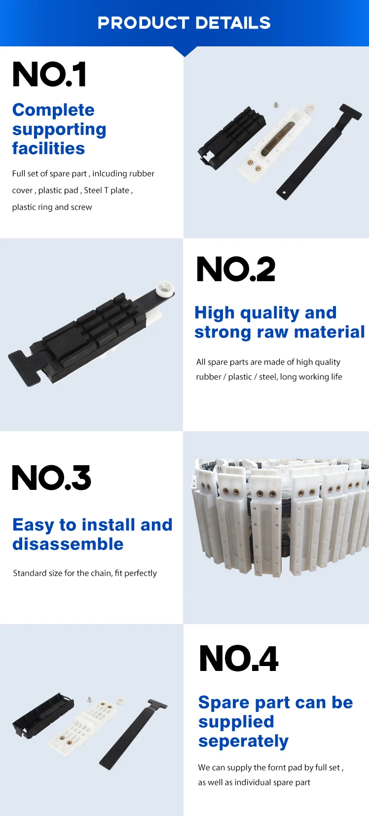 Spare Part Front Conveyor Pad for Suntech YG Bavelloni glass straight line machine High quality and strong raw material