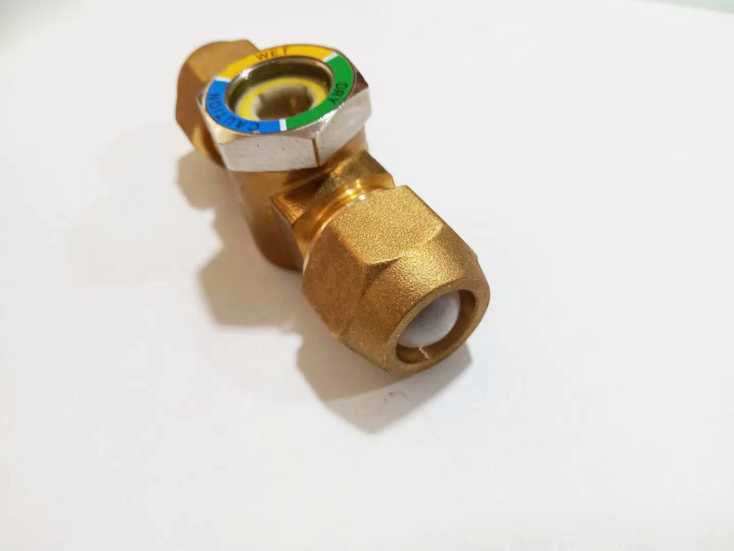 Low MOQ Refrigeration Air-conditioning brass Sight Glass with nuts. clear window easy to see