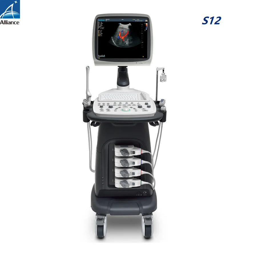 Sonoscape S12 4D Cart Color Doppler Human Ultrasound For Gynecology,Cardiovascular 15inch  LED monitor