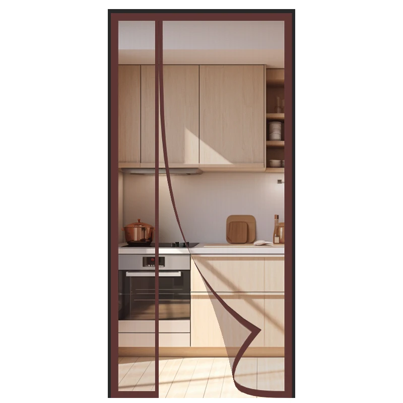 Coffee side opening magnetic door screen Magnets Lows To Keep Out Bugs And Let Fresh Air In