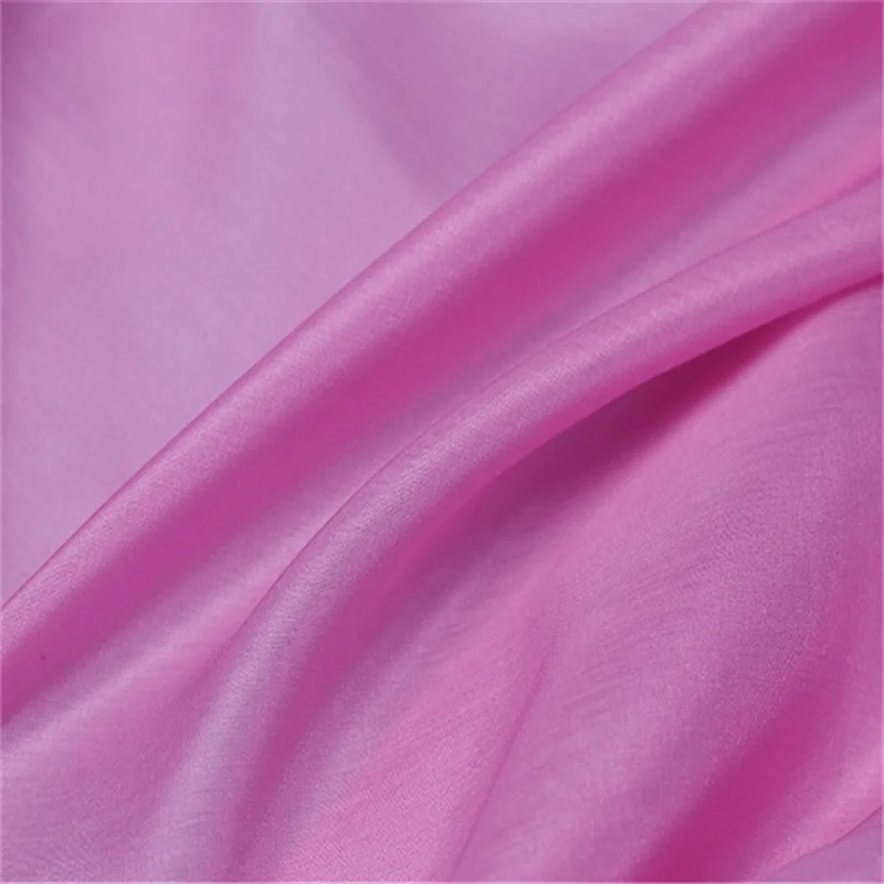 Factory Wholesale 9 mm High Quality Plain Dyed Solid Standard Blend Silk Cotton Fabric for Lining