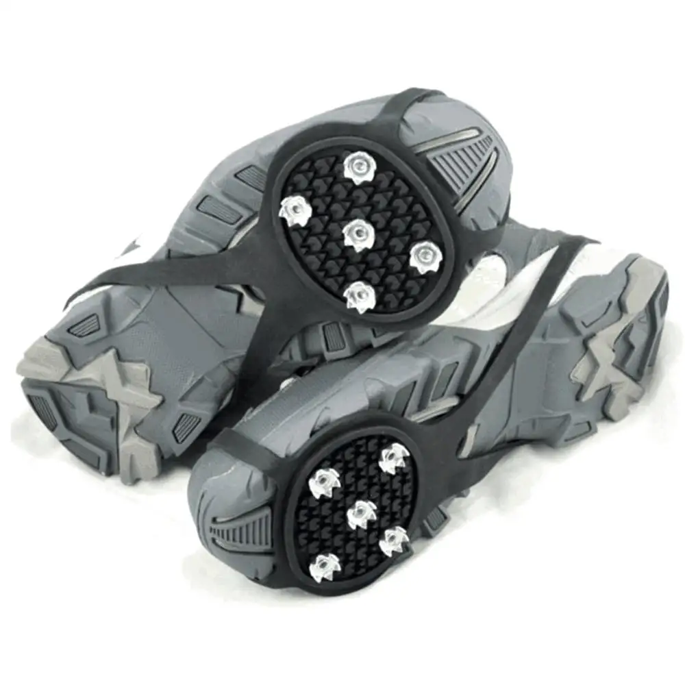 Snow Ice Climbing Shoe Spikes Grips Cleats Crampons 10-Stud Anti Slip ice grippers traction cleat