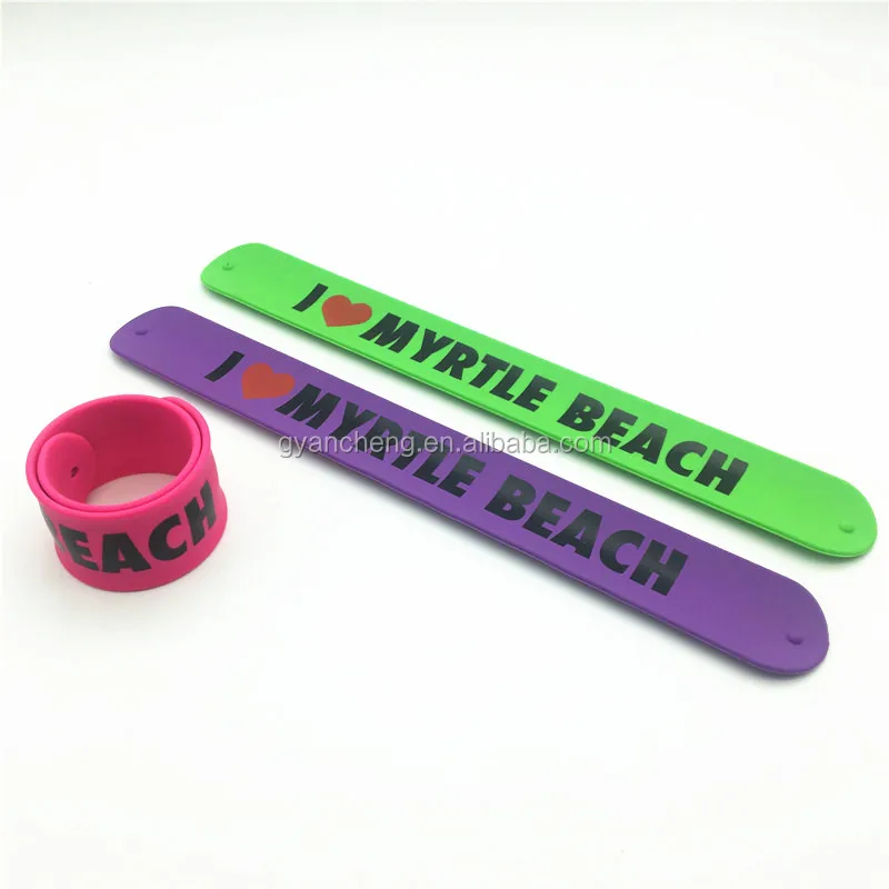 Factory personalized silicone slap bracelets / slap band / slap wrist band