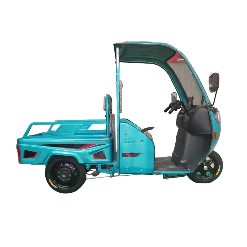 2024 New Design 3-Wheel Steel Electric Trike Closed Body Cargo Tricycle with Windshield Motorized 60V Electron Drive