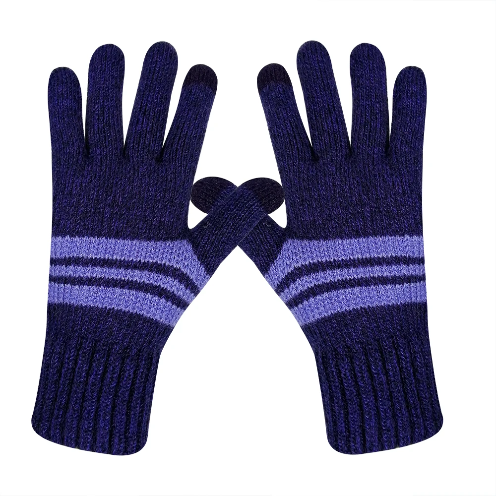 Striped Magic Stretch Knitted Glove Adults Winter Touchscreen Glove