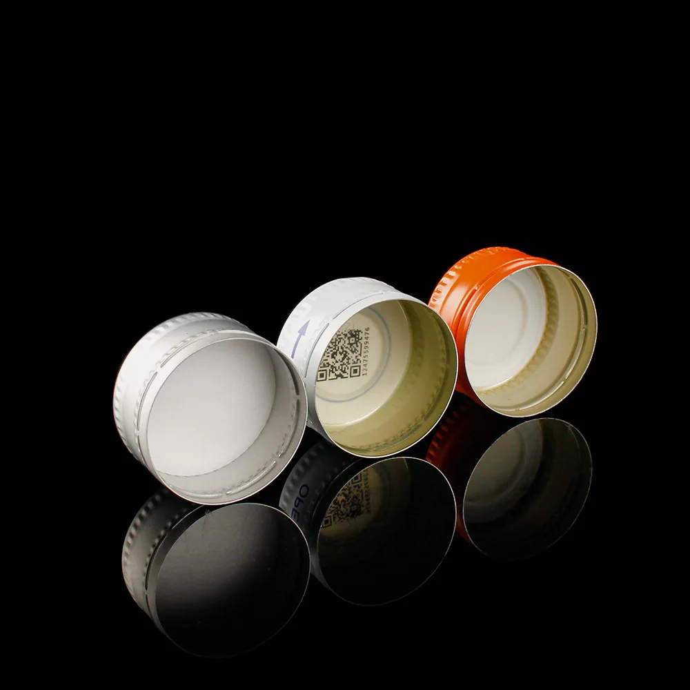 28mm 38mm  ROPP Custom Logo Color Aluminum Pilfer-Proof Cap for Glass Juice Wine Water Syrup Beverage