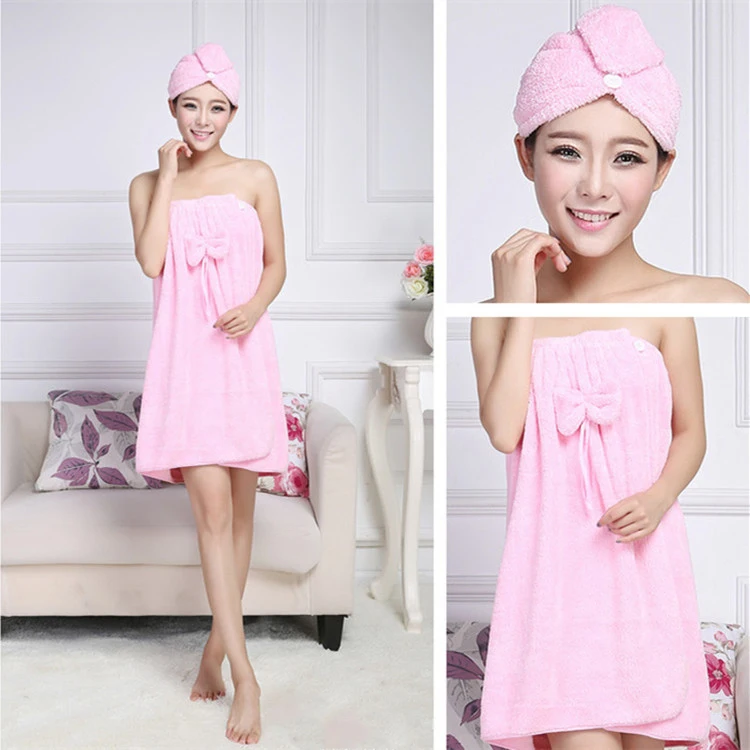 Thailand Free Sexy Woman Wearable Cloths Terry Beach Microfiber Sling Bath Skirt Towels