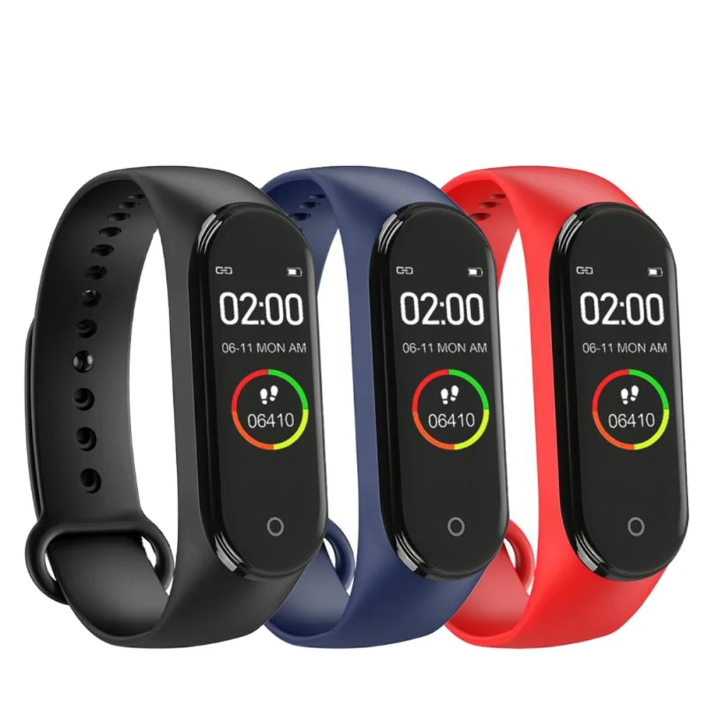 NEW M4 Smart Bracelet Sports Pedometer Watch Color Screen Fitness Running Walking Tracker Heart Rate Pedometer Smart Band Gym