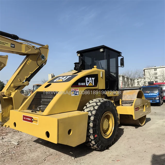 Good condition Cat used road roller for sale Used Caterpillar cs-683e roller