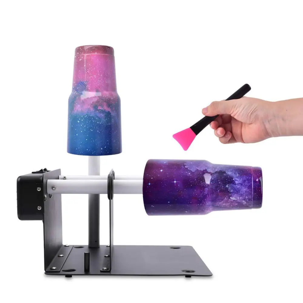 Wholesale Creative Cuptisserie Cup DIY Glitter Epoxy Tumblers Metal Double Cup Turner Spinner Machine
