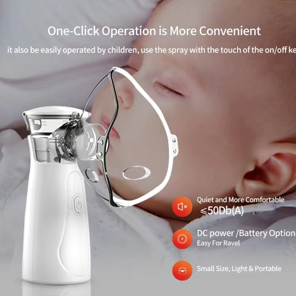 Handheld inhaler silent usb medical compmist mesh nebulizer device oem mini ce ultrasonic mask portable compressor nebulizer