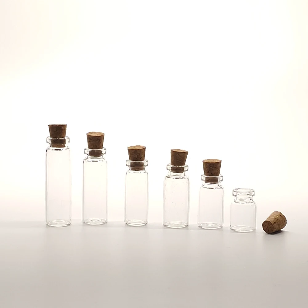 Mini Empty Glass Bottles With Silicone Stopper For Candy Packing Drift Bottle