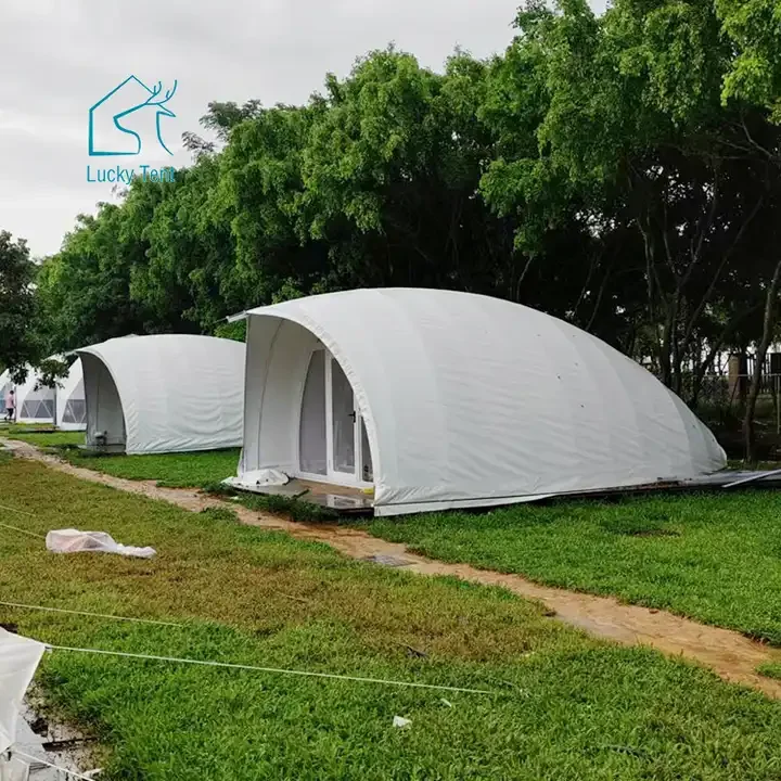 Waterproof uv resistant glamping safari tent resort hotel luxury shell house tent with bathroom