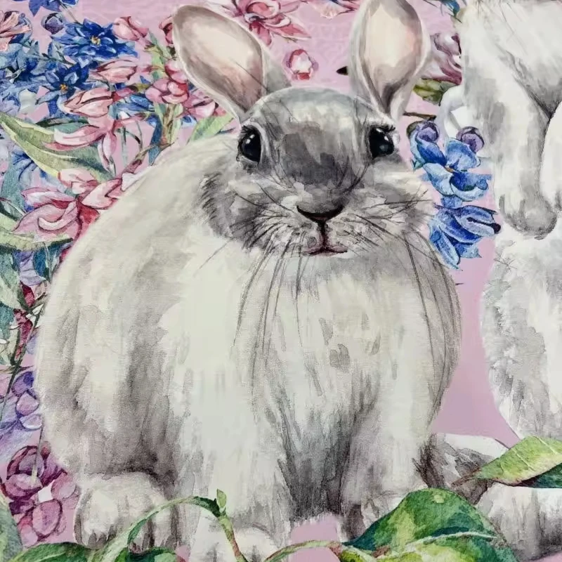 italy light and shiny Arman silk fabric design Dark blue silk  red and pink flowers can sew beautiful dress