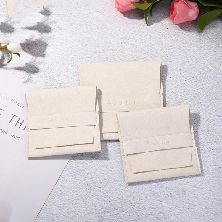 Top Sale Personalized Design No Mold Fee Custom Logo Jewelry Packaging Box Velvet Pouches