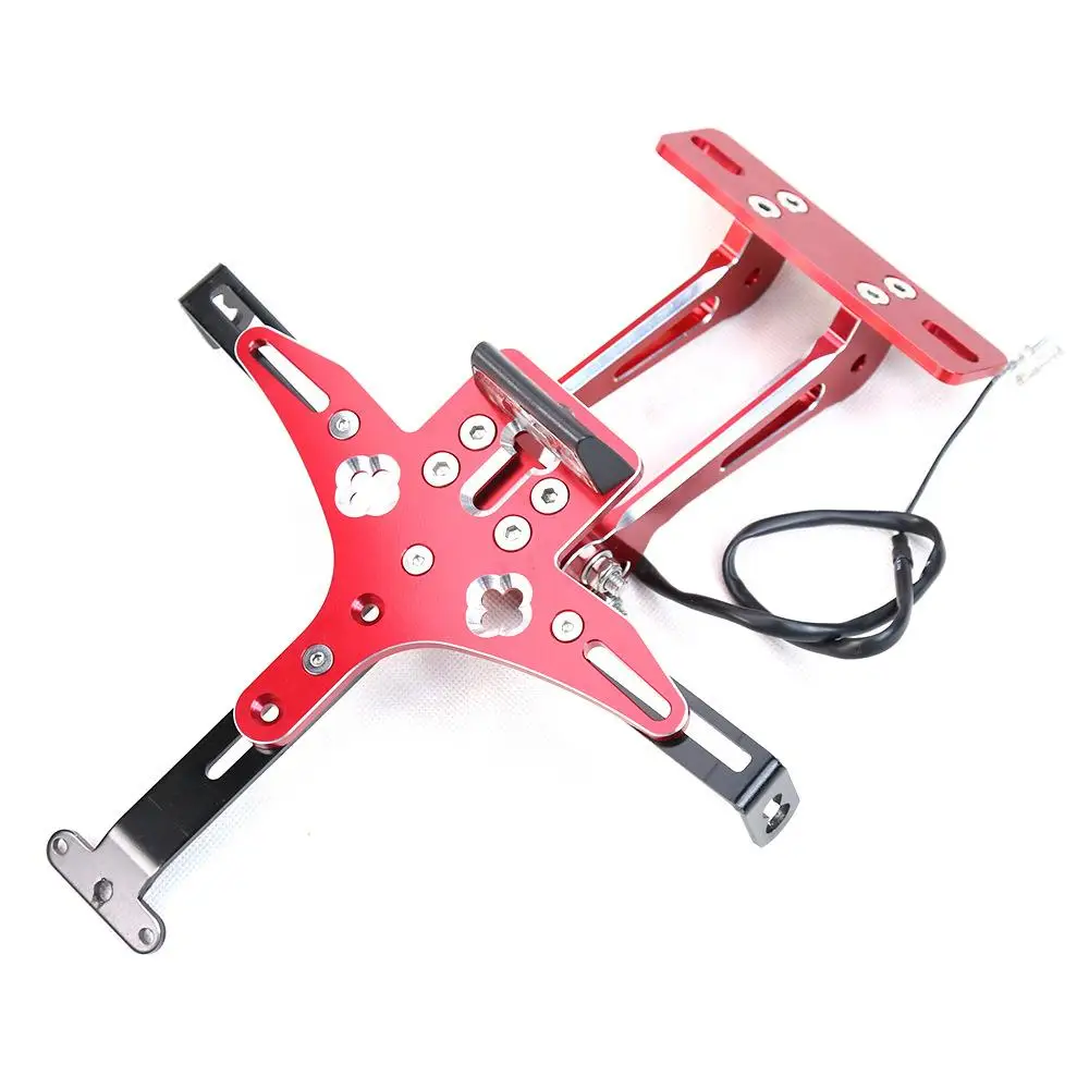 CNC Aluminium Motorcycle License Plate Bracket Holder LED Light For GSXR 600 750 1000 CBR 250R 600RR 1000RR