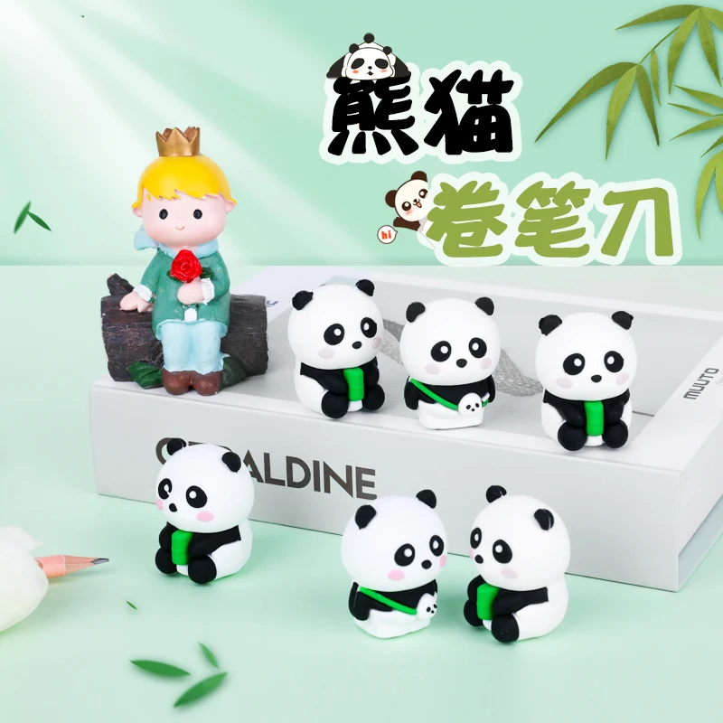 Weibo panda школьные канцелярские товары оптом под заказ Пластиковая точилка для карандашей детей