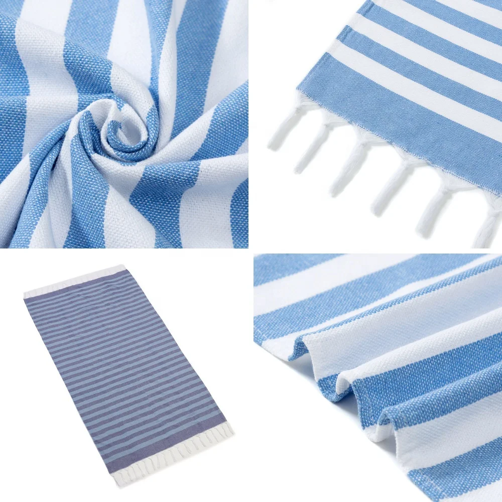 Bohemian Luxury Turkish Jacquard Towel Waffle and Striped Pattern Bath and Beach Towel Sets Free Samples Available
