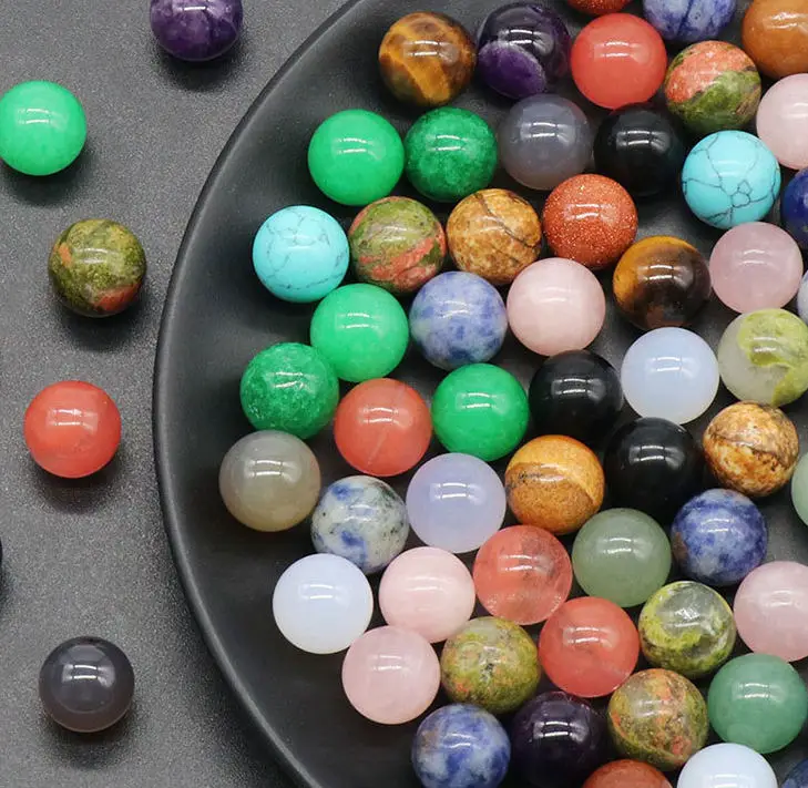 DIY 12mm Natural Crystal Spheres High Quality Natural Mix Mini Spheres Healing Crystal Sphere Crystal Bead for Jewelry Making