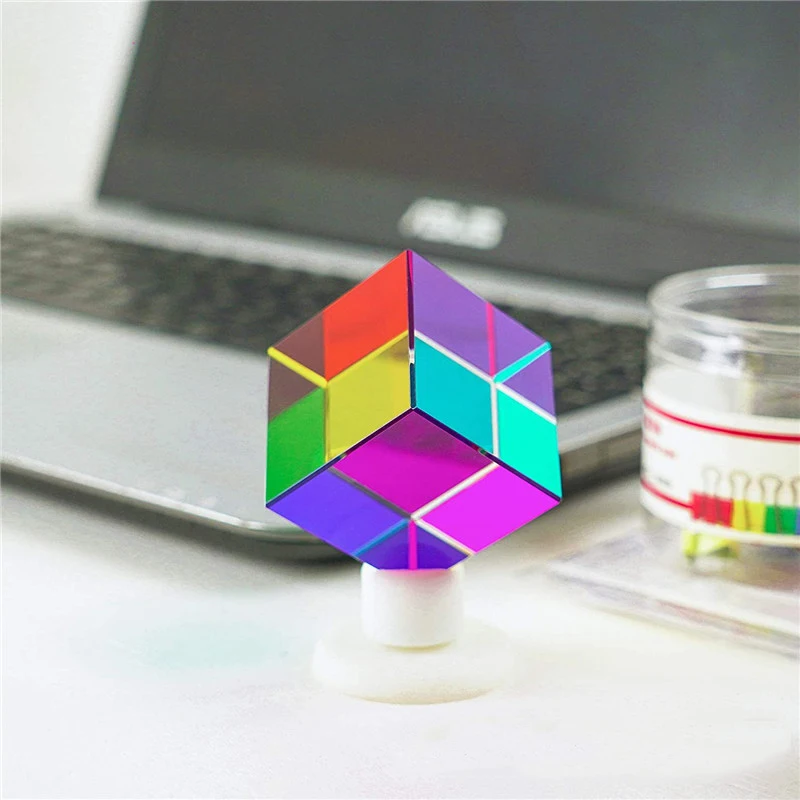 Wholesale 50mm Acrylic Colorful Cube Mixing Color Cube 2.0 inch Acrylic Cube Prism For Kids Gift Toy
