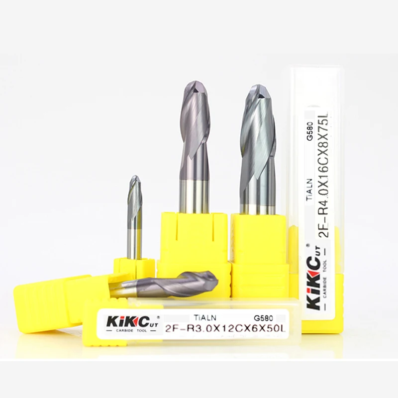 Ball Nose End Mill  Carbide Milling Ball Cutter With Nano Black Coating CNC Cutting Tools