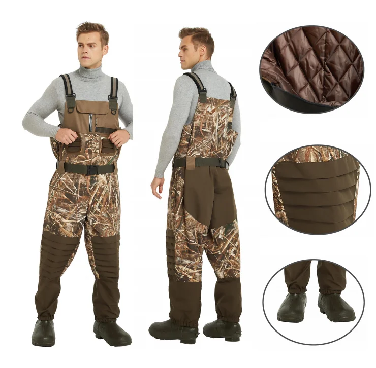 Plus size fishing wader  breathable neoprene pvc chest waders fishing waterproof