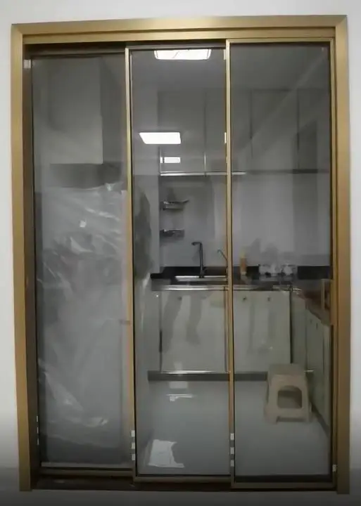 Slim frame glass door interior aluminium sliding door patio soft closing telescopic sliding door