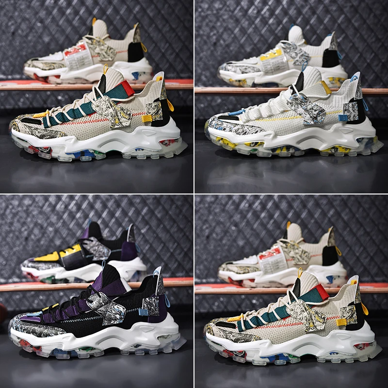 
Light Personality Sneakers Trend Style Men Casual Shoes Knitted Weaving Soft Bottom Walking Shoes sneaker 