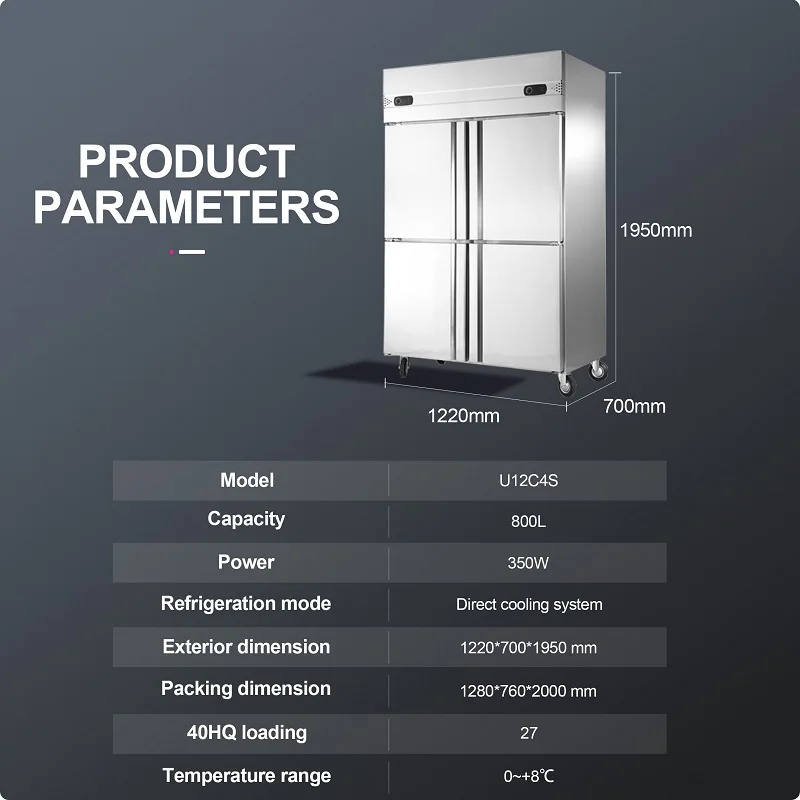 Commercial Refrigerated Counter Vertical Fridge Kitchen Worktable Freezer Meat Chiller