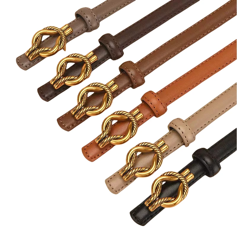 Genuine Leather Belt In stock for Women & Girls Fashionable Cow Hide Leather Belt Jean Waist Belt with Designed Alloy Buckle