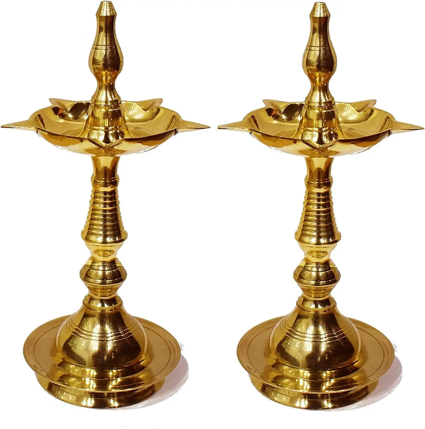 Standing Brass Metal Diwali Deepak for Puja Traditional Panchmahal Pooja Deepam Diya Oil Lamp