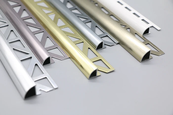 Sample service misumi 10mm 2.5m stock office decoration wall round aluminum tile trim corner edge