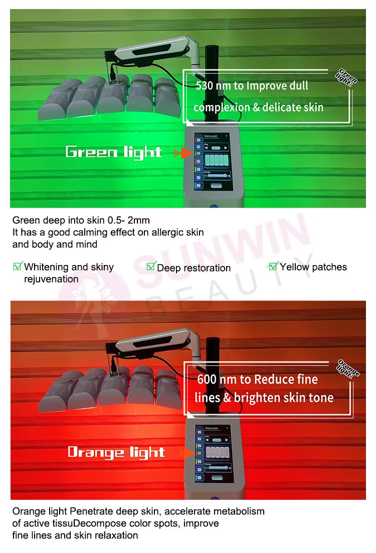 2024 Full Body Care Led Pdt Light Therapy Anti-Aging Red Light Therapy 7 Colors Facial Pdt Led Photon Light Therapy Machine