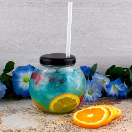 22oz Fish Bowl Cocktail Plastic Glass Slush Yard Lid Cup Plastic Fishbowl Daiquiri Drinking Party Cups Fish Bowl Drink glass