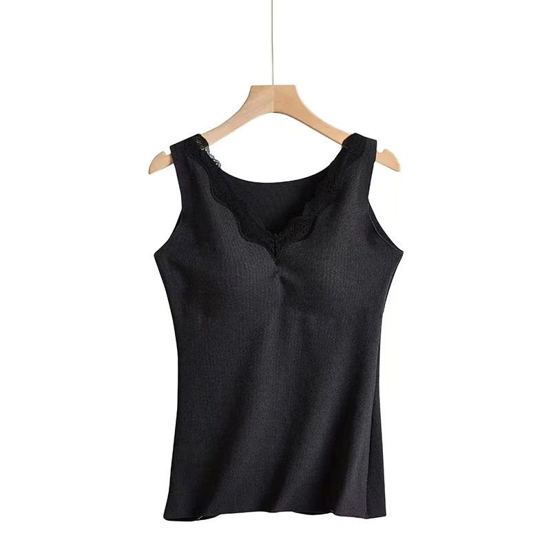 V-neck Plus velvet padded bralettes beautiful back stylish comfortable lingerie lace Warm camisole