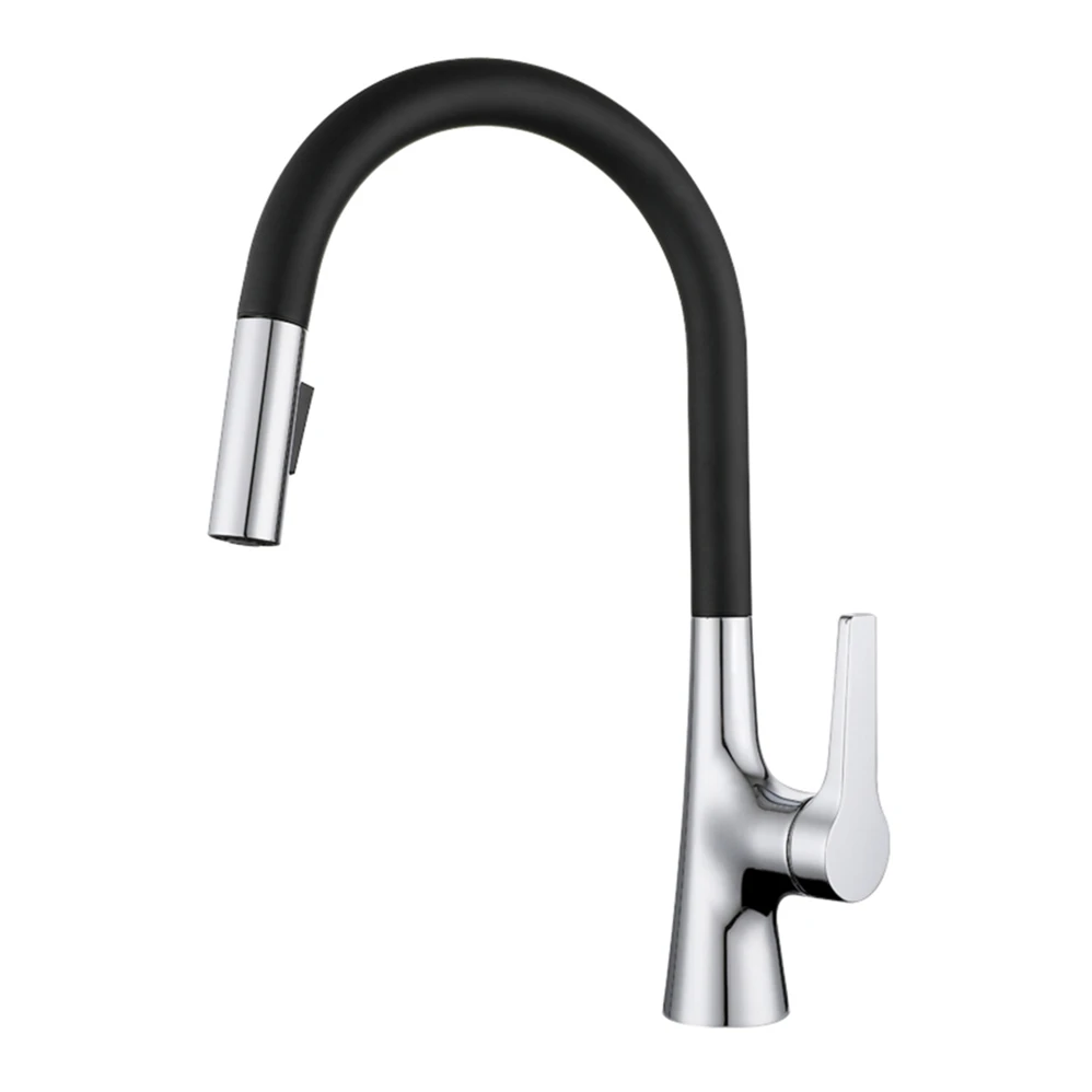 Modern Deck Mounted Hot and Cold Water Supply Single Handle Matt Black Finish Ceramic Cartridge Brass Kitchen Sink Faucet