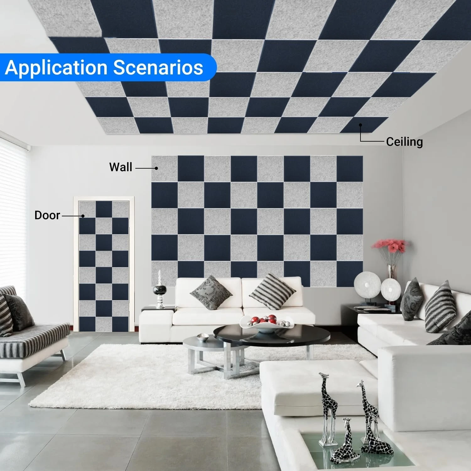 polyester soundproof wall panels High Density pet felt acoustic panel for theater room cinema building kids room