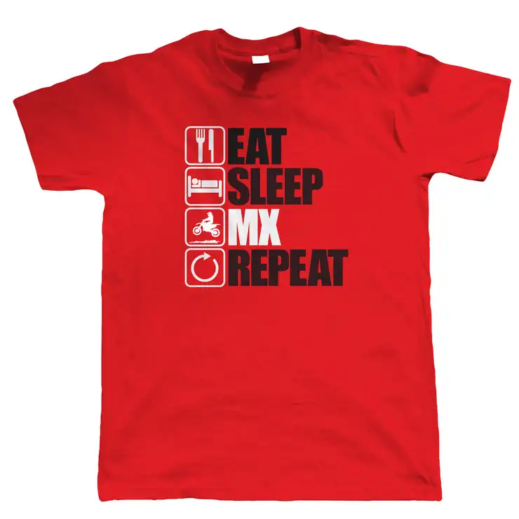 Wholesale Products Eat Sleep MX Repeat T Shirt Printed Graphic Customized Oversized T-shirt Men Professional Manufacturer
