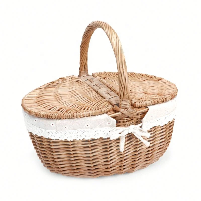 Useful Brown Moroccan Wicker Handmade Wedding Flower Basket