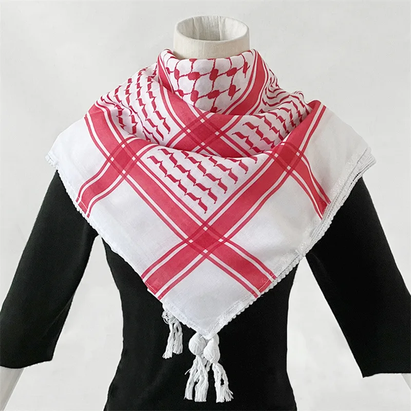 Palestine Hijab Print Keffiyeh Neck Head Scarf Wrap Arabic unisex tassel square colorful Middle Eastern Yashmagh kufiya Scarf